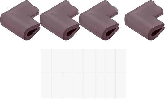 uxcell Corner Guards Edge Protectors, 8Pack U Foam Safety Bumper W Self-Adhesive Tape Furniture Corner Table Edge Guard, 2.16"x1.38"x0.31", Brown