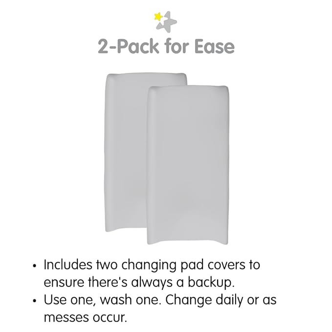 BreathableBaby Waterproof Cover, for 32" x 16"/81 x 41 cm Changing Pad, Gray (2-Pack)