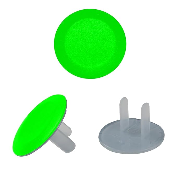 Outlet Covers (12/24 Pack)– Pure Green Pattern Outlet Plug Covers – Baby Safety Child Proof