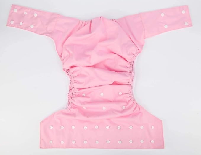 Adult Cloth Diaper Cover Nappy Reusable Washable Adjustable for Disability Incontinence Person (Pink)