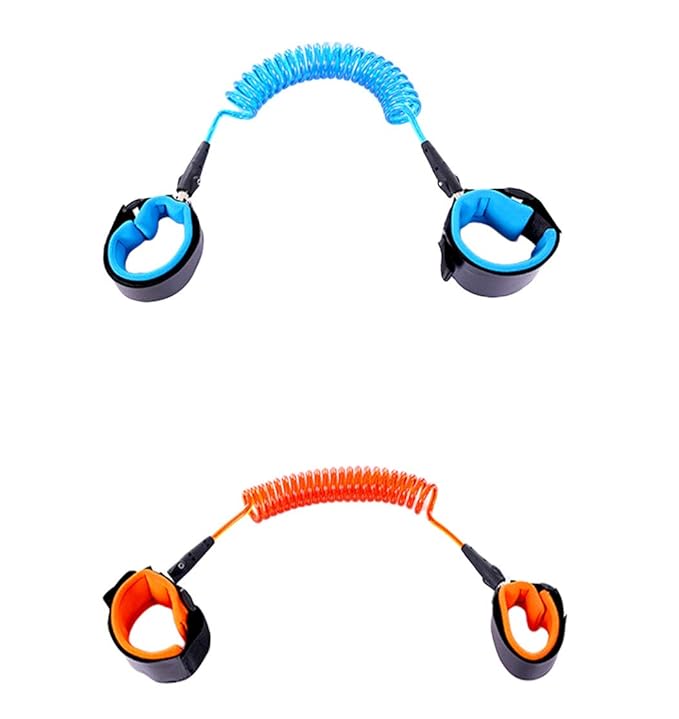 Xiaoyu 2 Colors Baby Anti-Lost Belt, 360 Degree Rotation, Child Walking Safety Toddler Harness, Blue & Orange, 1.5MM