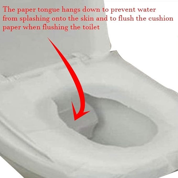 Disposable Toilet Seat Covers, 60 Sheets (6 Packs x 10), Extra Large, Flushable, Travel & Family Friendly