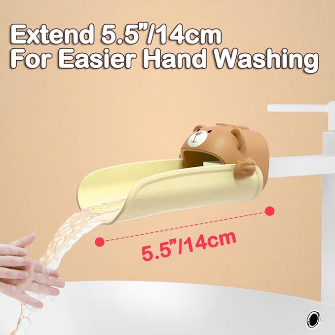 DLUCKY Faucet Extender for Sink Easy Use Sink Faucet Extenders with Temperature Sensitive for Toddlers, Kids Hand Washing Faucet Extension for Bathroom Sink, Kitchen, Brown*2