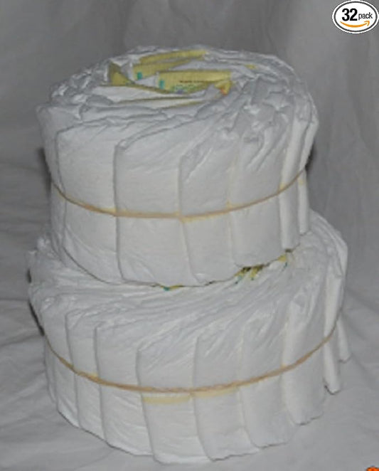Decorate It Yourself 2 Tier Plain Diaper Cake 32 Diapers