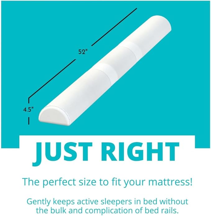 Toddler Bed Bumper Guard – Soft Foam Safety Bed Rail for Toddlers with Non-Slip Cover – Child Sleep Barrier for Twin, Full, Queen & King Mattress – Washable Kids Protection for Home or RV (2 Pack)