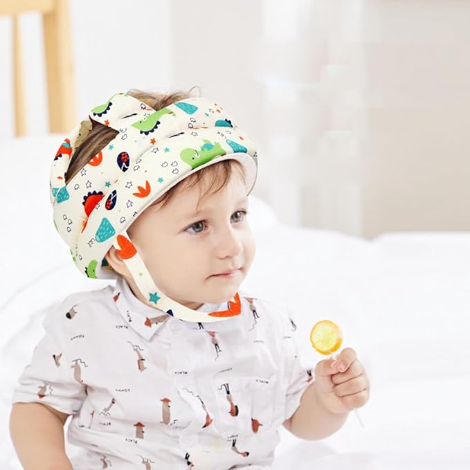Baby Helmet for Crawling Walking Baby Protective Hat Breathable Anti-Collision Baby Head Protector Adjustable Baby Infant Toddler Safety Helmet Anti-Fall Cushion Bumper Bonnet