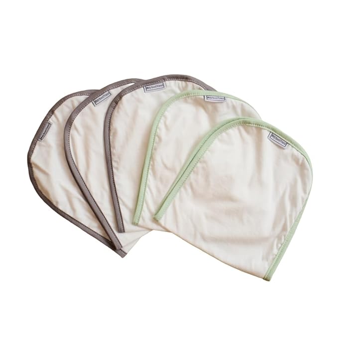 My Brest Friend Organic Burp Cloths Unisex 5-Pack Super Absorbent Cotton Burping Cloths for Babies,2-Ply and Soft on Baby's Skin, Newborn Spit Up Rags, Infant Towels for Milk Spit Up, Large 9.5" x 2"