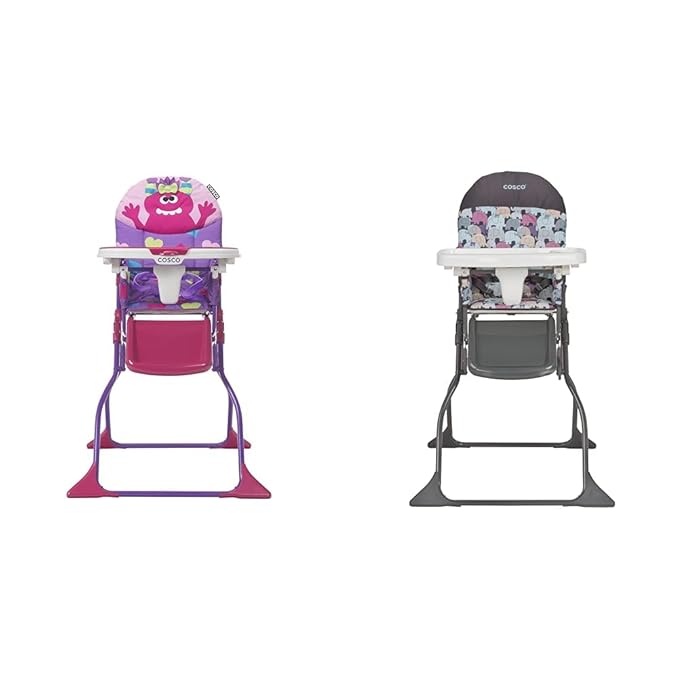 Cosco Simple Fold Deluxe High Chair, Monster Shelley & Simple Fold High Chair, Elephant Puzzle