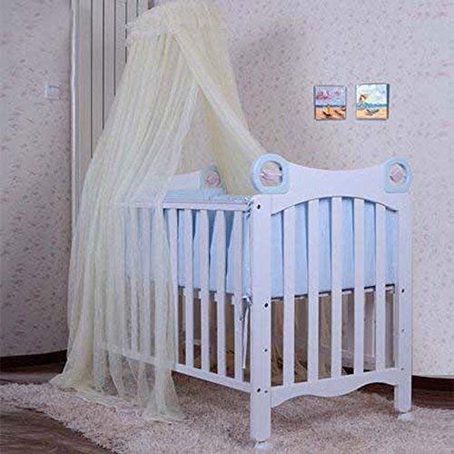 Baby Mosquito Net Crib Bed Dome Canopy Mesh Insect Netting, Yellow Without Stand