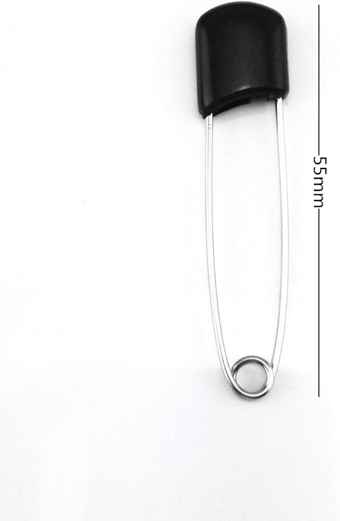 yueton 50pcs Black Plastic Head Baby Safety Pins Safety Locking Baby Cloth Diaper Nappy Pins