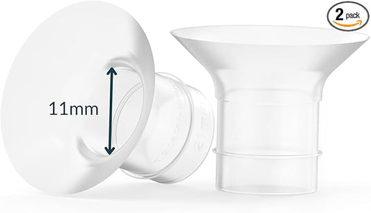 Ameda Breast Pump Flange Insert | 11mm Flange Insert | Ameda Pump Parts | Universal Flange Insert | Compatible with GLO, MYA Joy, MYA Joy Plus and Pearl Breast Pumps | 2 Count