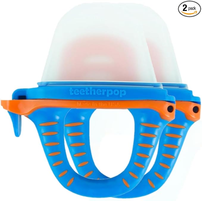 Teetherpop Fillable Freezable Baby Feeder – Spill-Proof Design for Infant Weaning – Perfect for Breastmilk Storage, Smoothies, Purees, or Fruit – Baby Feeding Essentials (BlueOrange)