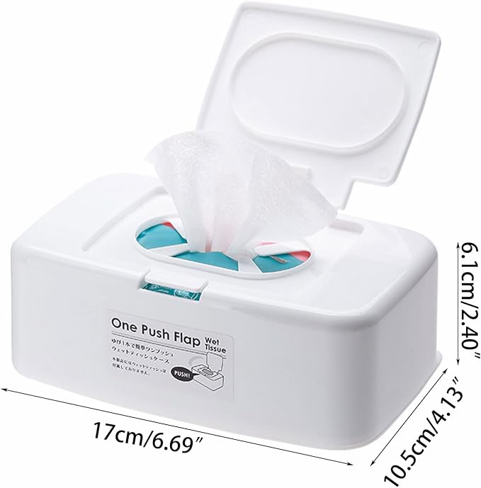 Wet Tissue Box Holder Wet Tissue Box Wipes Dispenser Portable Wipes Napkin Storage Box Holder Container for Car Home Plastic