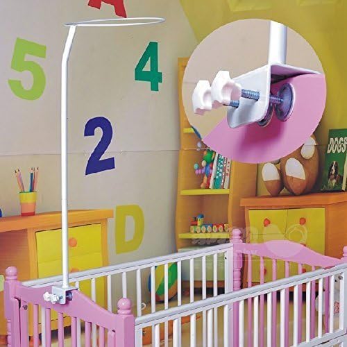 Baby Infant Toddler Bed Dome Cots Mosquito Netting Hanging Bed Net Mosquito Bar Frame Palace-Style Crib Bedding Set (White Stand Only)
