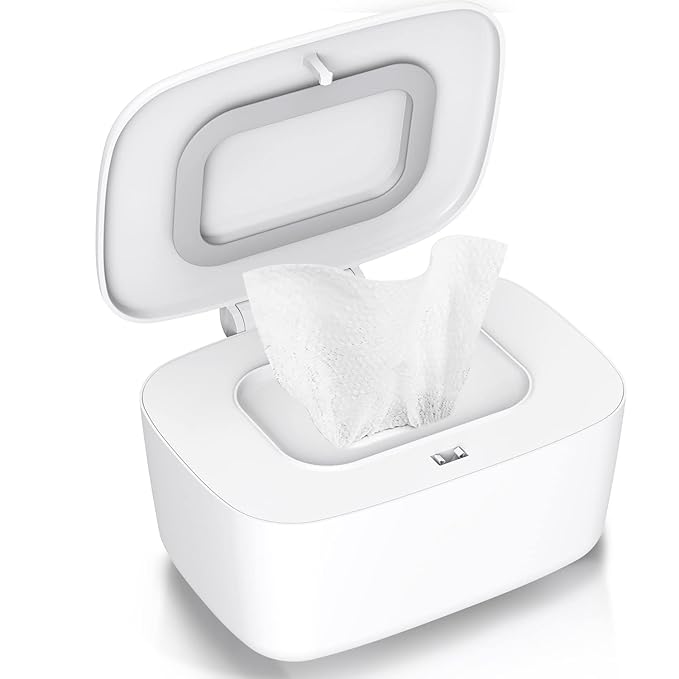 Wipes Dispenser, Wipe Holder for Baby, Refillable Wipe Container, Portable Press to Open, Non-Slip