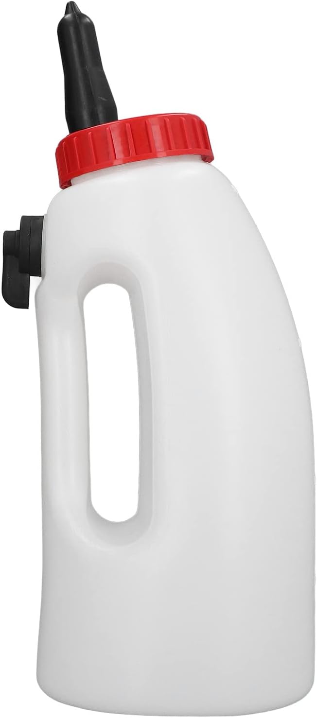 Jiawu Calf Bottle, 4L Calf Milk Feeding Bottle Nursing Bottle Calf Milk Feeder Bottle Farm Equipment with Handle, Nipple, Regulating Valve, Feeder for Nursing Baby Cows, Sheeps