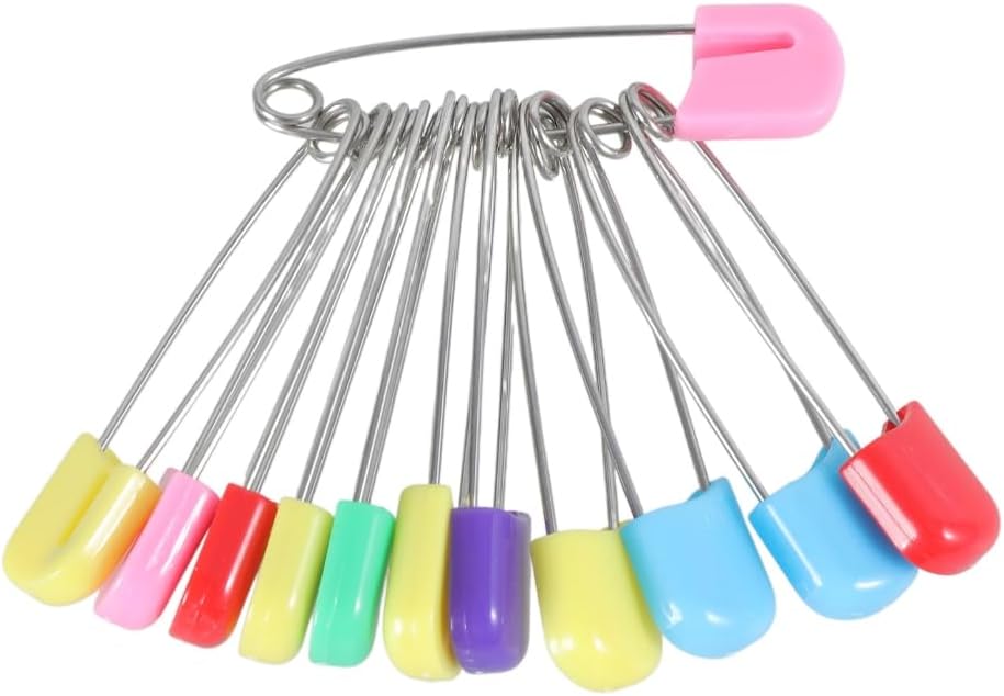 12 pcs Colors Locking Baby Cloth Nappy Diaper Craft Pins