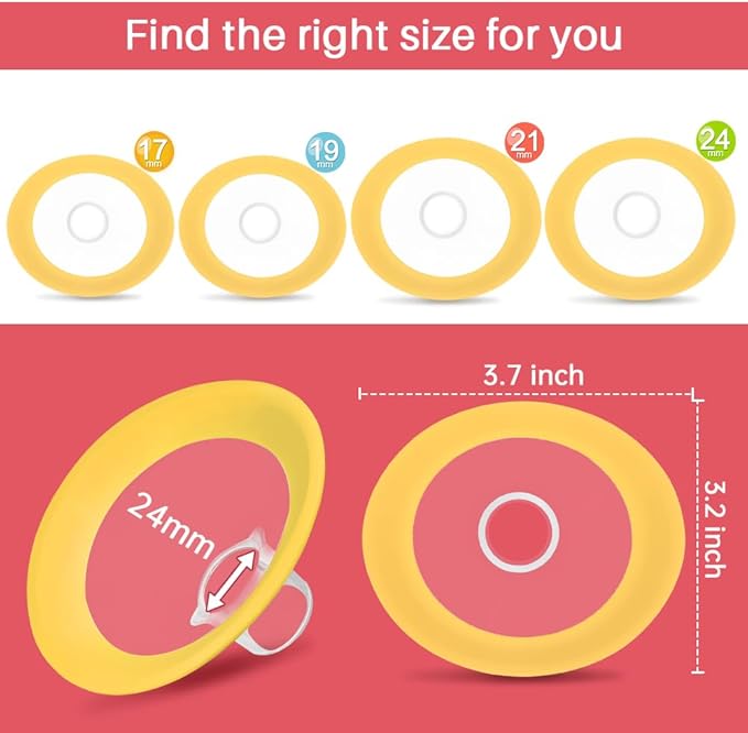 24 mm Oval Flanges Shields Compatible with Medela Pumps, Replacement Parts for Pump in Style, Symphony, Swing Maxi, Harmony and Personalfit Flex–Breast Pump Accessories