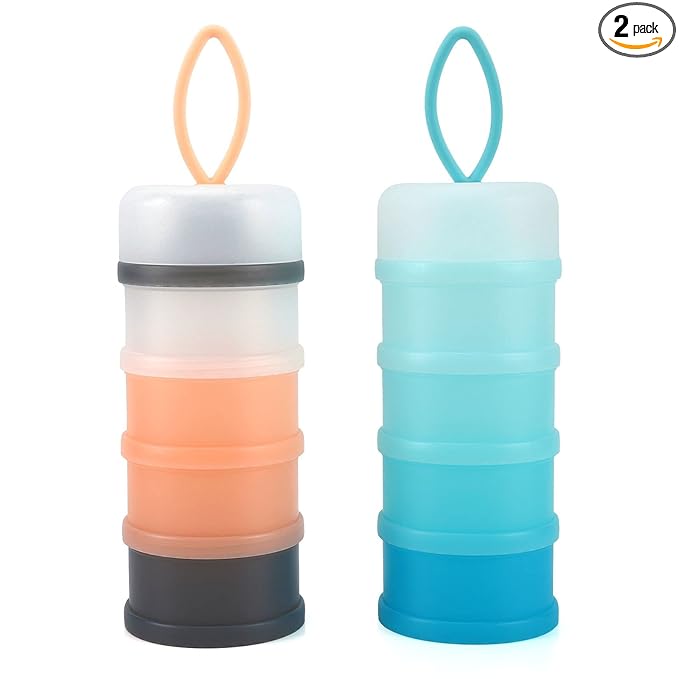 Accmor 2 Pack Baby Formula Dispenser On The Go, Stackable Formula Dispenser Formula Container to Go, Non-Spill Portable Milk Powder Kids Snack Storage Container, BPA Free