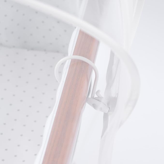 SeedFuture Bassinet Mosquito Net Cover with 2-Way Zipper for Baby Bassinet Bedside Sleeper Travel Crib White