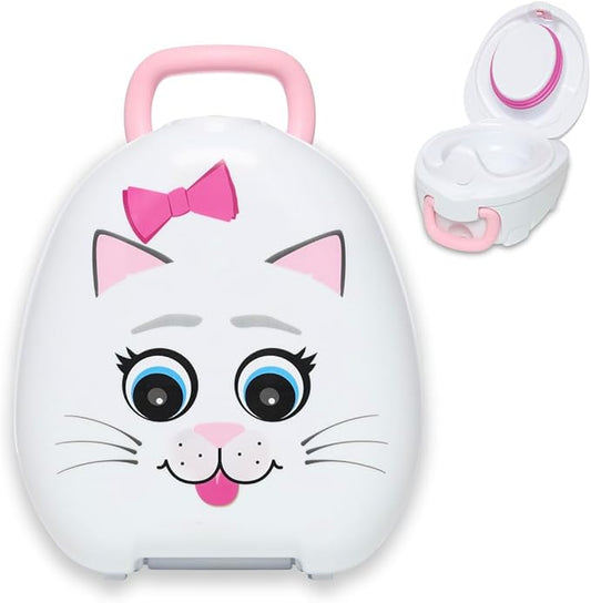 My Carry Potty - Cat Travel Potty, Award-Winning Portable Toddler Toilet Seat for Kids to Take Everywhere