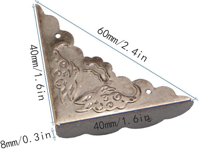 30-Pcs Antique Style Bronze Corners - Decorative Protectors for Jewelry Box, Furniture & DIY Projects