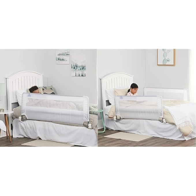 Regalo Swing Down 54-Inch Extra Long Bed Rail Guard, with Reinforced Anchor Safety System & Swing Down Double Sided Bed Rail Guard, with Reinforced Anchor Safety System(Pack of 2)