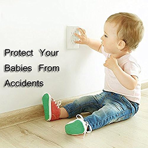 Baby Outlet Covers, Universal Self-Closing Electrical Outlet Cover, Extra Safe Child Safety Guards Wall Socket Plug, Flame Retardant ABS, BPA-Free, Hardware Included