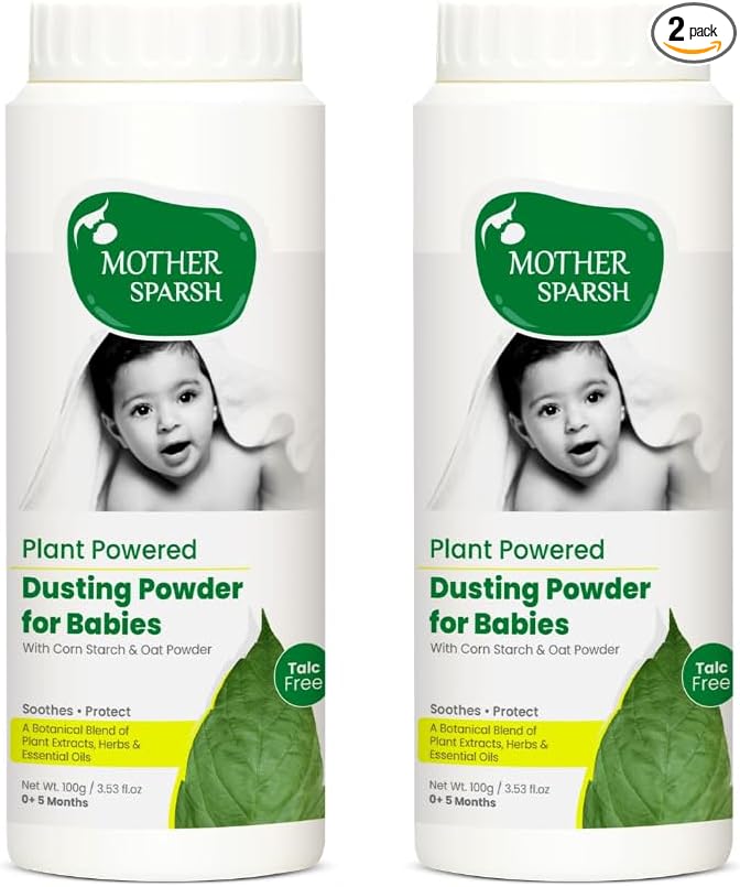 Mother Sparsh Talc-Free Natural Dusting Powder for Babies, 100 g (Pack of 2)