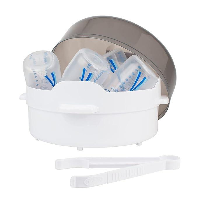Dr. Brown’s Deluxe Baby Bottle Warmer and Sterilizer, for Baby Bottles and Baby Food Jars with Microwave Steam - for Baby Bottles, Nipples, Bottle Parts, Pacifiers, Teethers and Breast Pump Parts