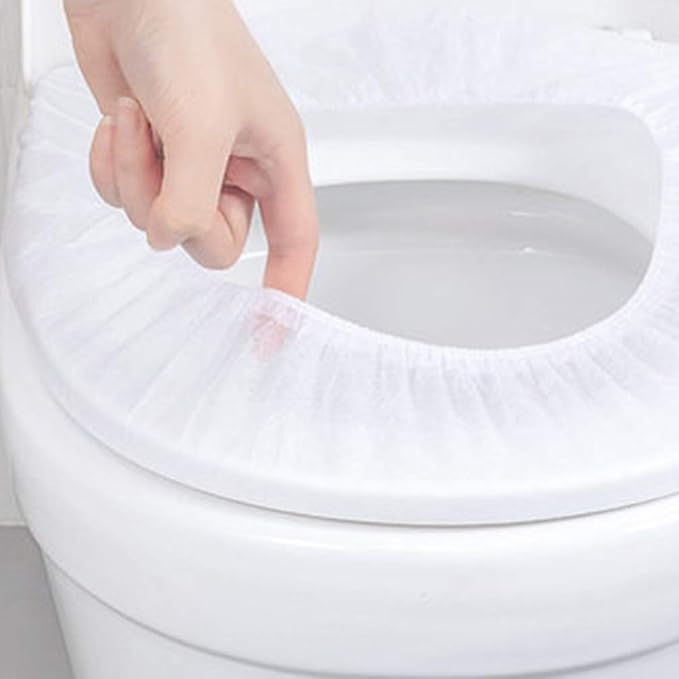 50pcs Dispossable Toilet Seat Covers, Portable Non-Slip Potty Seat Covers for Kids or Adults Travel Accessories