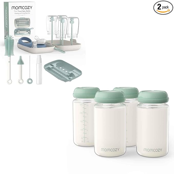 Momcozy Natural Baby Bottle & Momcozy Bottle Brush Set