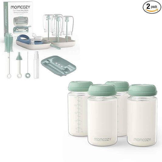 Momcozy Natural Baby Bottle & Momcozy Bottle Brush Set