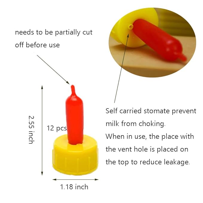 Goat Nipple and Bottles Set, 12 Pieces Small Animal Milk Drink Pritchard Nipple 2 Pieces 400 ml Lamb Feeding Bottle Kit for Feeding Sheep Goat Lamb Puppy (White 12)