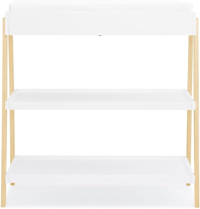 Delta Children Scout Changing Table - Greenguard Gold Certified, Bianca White/Natural