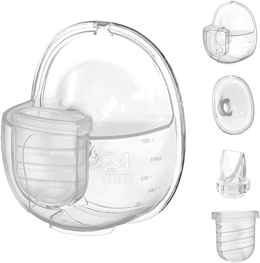 24mm Full S32 Breast Pump Set with 24mm Flange for NCVI NICEGREEN Nuliie Zooawa Sunnaltree Wearable Breast Pump, Duckbill Valve Diaphragm Flange Collector Replacement Parts for S32 Breast Pump
