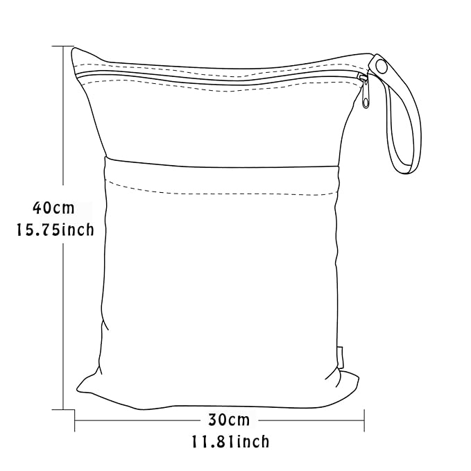 Wet Bag,2 pack Baby Wet Dry Cloth Diaper Bags,Waterproof Washable, Reusable for Travel, Stroller, Pool,Beach, Wet Swimsuits,Dirty Gym Clothes, Toiletries, Toys,Mommy Bag 2WB18