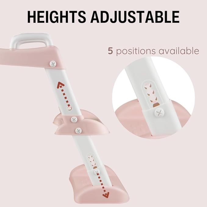 PandaEar Toilet Potty Training Seat with Step Stool Ladder, Comfortable Safe Potty Seat with Anti-Slip Pads Ladder for Kids Boys Girls Toddlers (Pink)