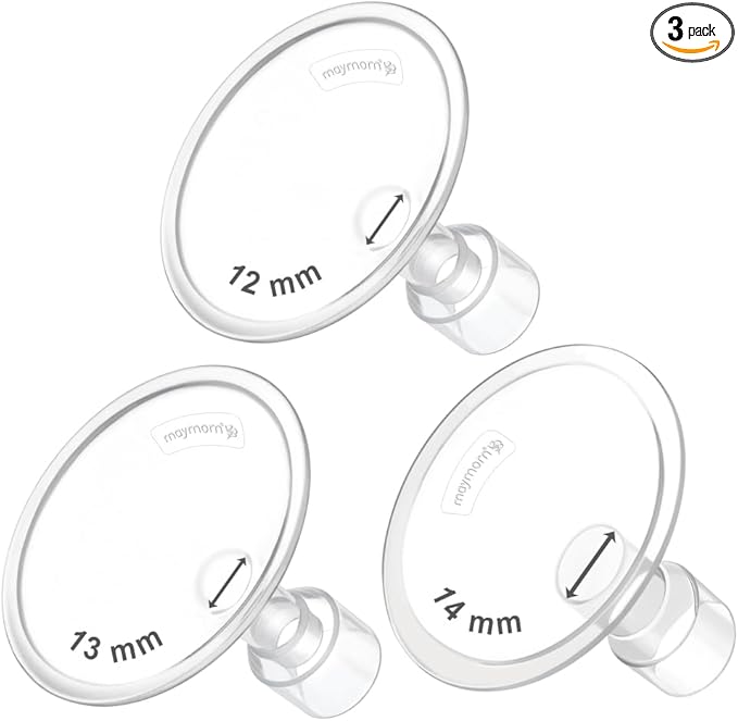 Maymom MyFit Flanges Classic/Conical Shape Goldie Pack 12 13 14 mm Compatible with Medela Breast Pumps and Maymom Wide Base and Narrow Base Connectors