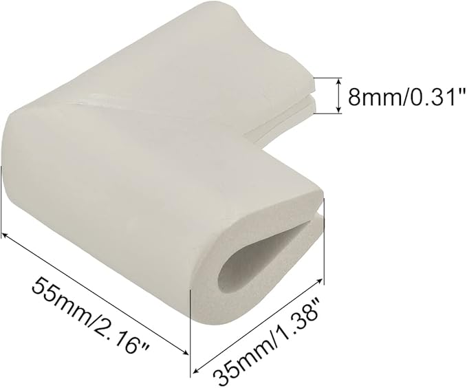 uxcell Corner Guards Edge Protectors, 12Pack U Foam Safety Bumper W Self-Adhesive Tape Furniture Corner Table Edge Guard, 2.16"x1.38"x0.315", Gray