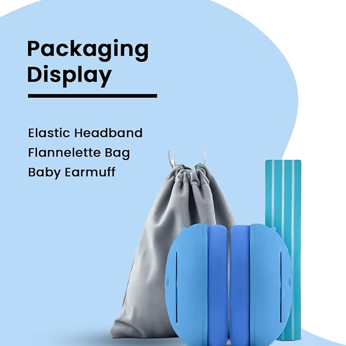 Baby Hearing Protection | Noise Canceling Ear muffs for Babies up to 18 months with Elastic Headband | Baby Airplane Essentials | Headphones for Noise reduction