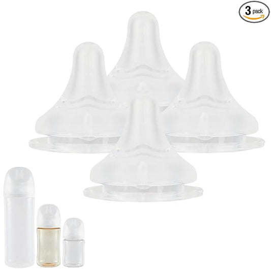 Compatible with Pigeon Nipple 4Pcs Compatible with Pigeon S Nipple,Fit for PigeonNipples 1+ Months with Latch-On Line & Natural Feel.