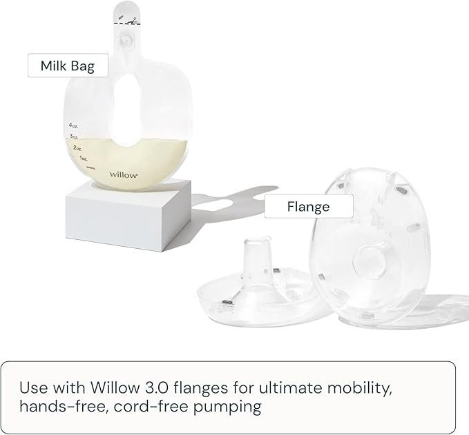 Willow - 360 Pump Spill-Proof Breast Milk Bags - 24 Ct - Holds 4 oz. Per Self-Sealing Storage Bag - Compatible with Willow 360 or 3.0 Wearable Hands Free Breast Pump