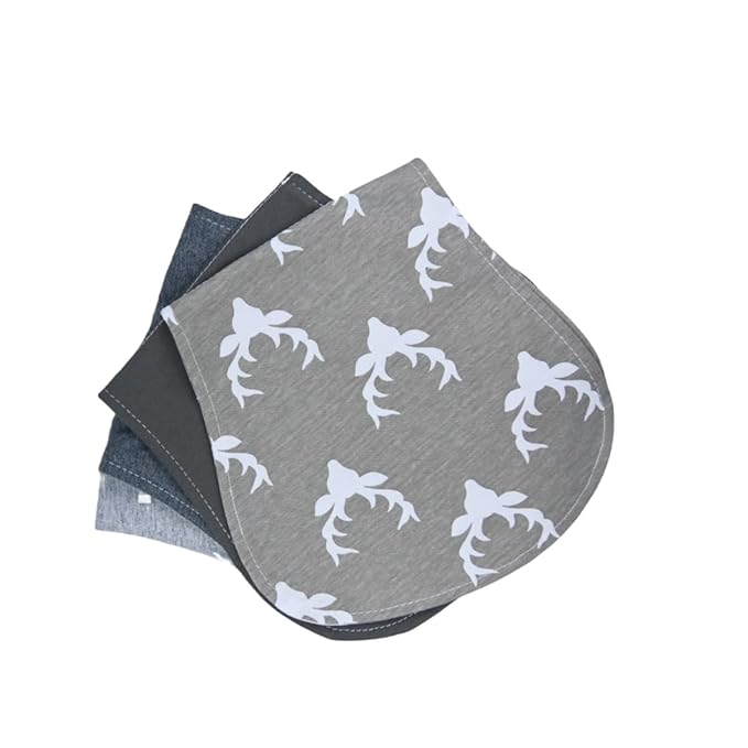 Baby Burp Cloths Baby Burp Set Curved Absorbent and Soft Valuable 4 Pack Double Layers (Grey Hue Deer)