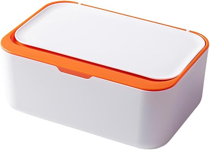 Refillable Wet Wipes Dispenser For Babies & Adults – One-Handed Operation, Freshness-Locking Design, Wet Toilet Paper Box For Home, Office, Kitchen & Bathroom(Orange)