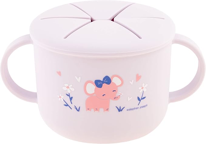 Stephen Joseph, Silicone Snack Cup, Snack Cups for Babies and Toddlers, Elephant, Medium