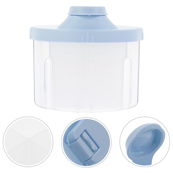 Toddmomy 2pcs Portable Milk Powder Dispenser with Four Compartments Lightweight Sealing Box for Food Storage Travel-friendly Design Leak- Great for Outdoor Use