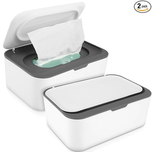 2Pack Wipes Box Dispenser Baby Wipe Container Wipe Dispenser For Bathroom Sealing Design Keeps Fresh Easy Open Dustproof Wet Tissue For Home