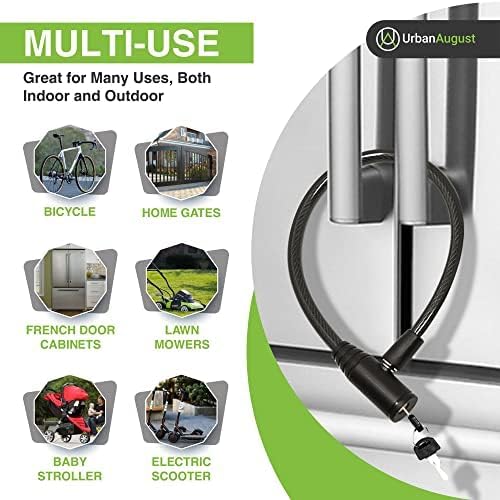 Urban August Child-Proof Refrigerator Lock for Kids & Adults - Lock for French Door Fridge and Cabinet (Regular, Black, 6 Pack Keyed Alike)