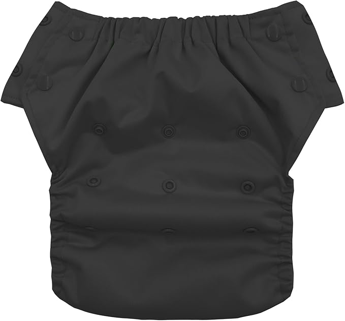 EcoAble Reusable Potty Training Diaper with Insert, Daytime Pull-on Cloth Training Pants for Toddlers and Big Kids (Size 3, Black)